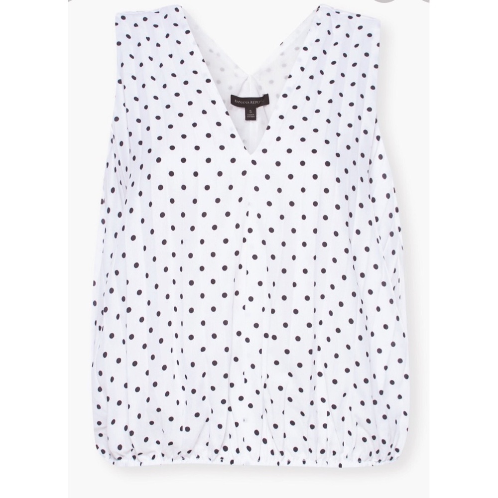 banana republic polka dot bubble hem top